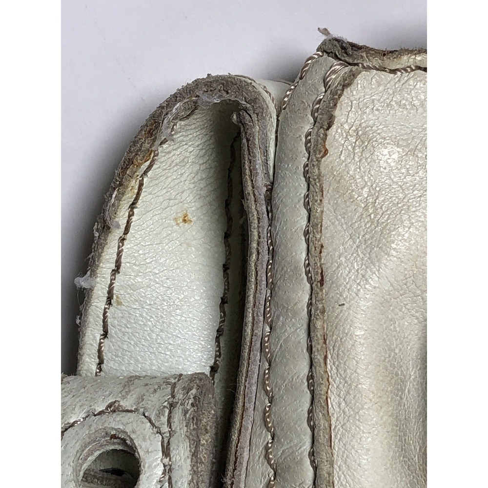 Vtg Y2K Lucky Brand Lamb Leather Crossbody Bag Boho White Distressed/STAINED - Picture 8 of 16